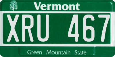 VT license plate XRU467