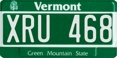VT license plate XRU468
