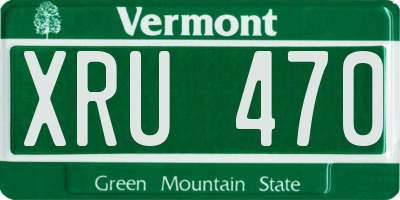 VT license plate XRU470