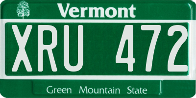 VT license plate XRU472