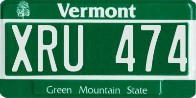 VT license plate XRU474
