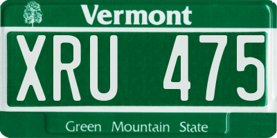 VT license plate XRU475