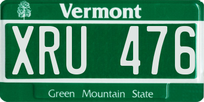 VT license plate XRU476