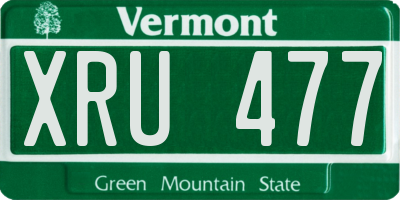 VT license plate XRU477