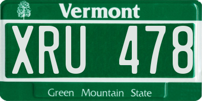 VT license plate XRU478