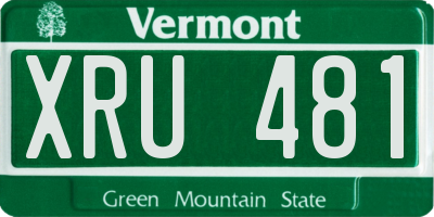 VT license plate XRU481