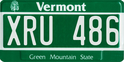 VT license plate XRU486