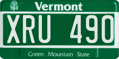 VT license plate XRU490