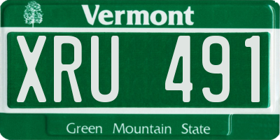 VT license plate XRU491