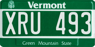 VT license plate XRU493