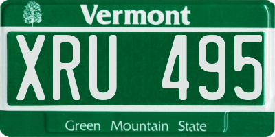 VT license plate XRU495