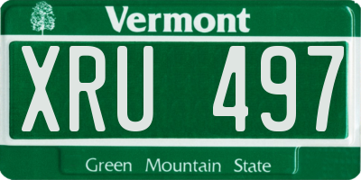 VT license plate XRU497