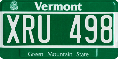 VT license plate XRU498