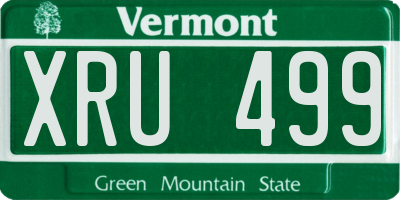 VT license plate XRU499