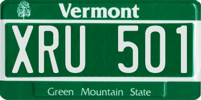 VT license plate XRU501