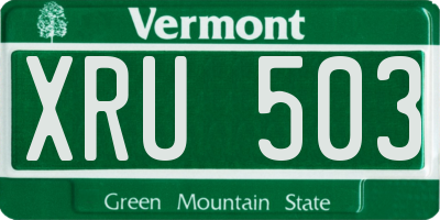 VT license plate XRU503