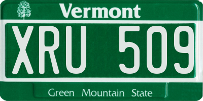 VT license plate XRU509