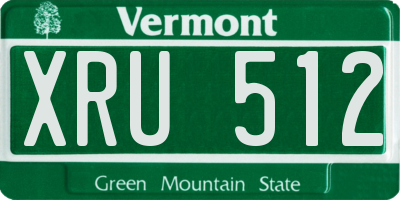 VT license plate XRU512