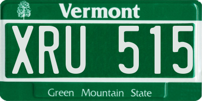 VT license plate XRU515