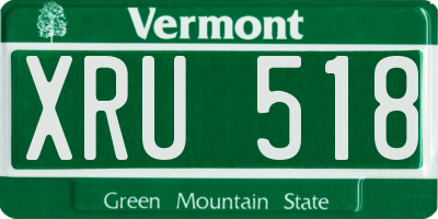 VT license plate XRU518