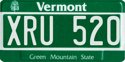 VT license plate XRU520