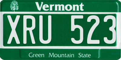 VT license plate XRU523