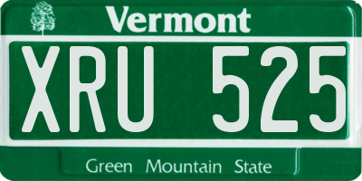 VT license plate XRU525