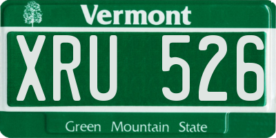 VT license plate XRU526