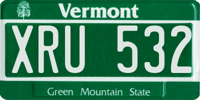 VT license plate XRU532