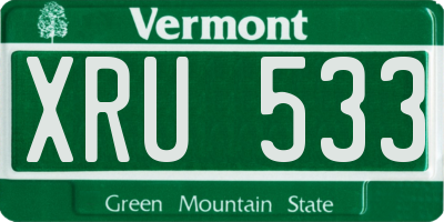 VT license plate XRU533