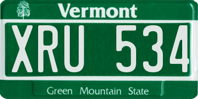 VT license plate XRU534