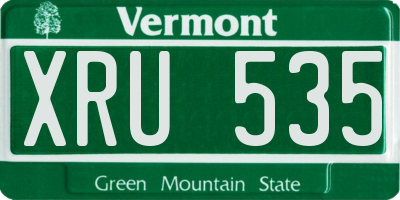 VT license plate XRU535