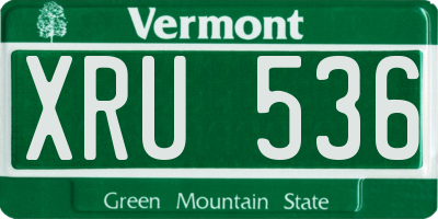 VT license plate XRU536