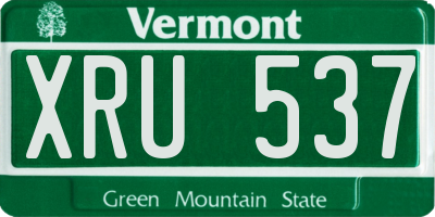VT license plate XRU537