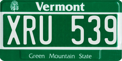 VT license plate XRU539