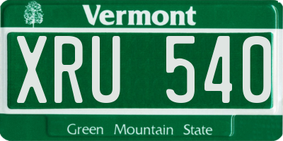 VT license plate XRU540
