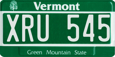 VT license plate XRU545