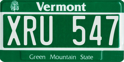 VT license plate XRU547