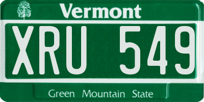 VT license plate XRU549