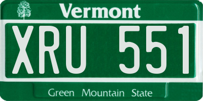 VT license plate XRU551