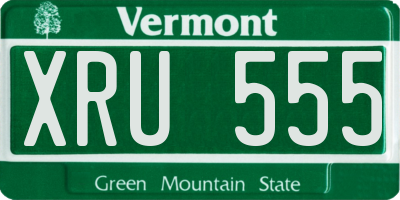 VT license plate XRU555