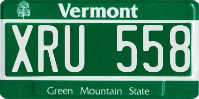 VT license plate XRU558