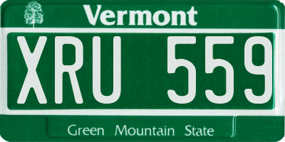 VT license plate XRU559