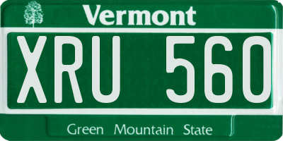 VT license plate XRU560