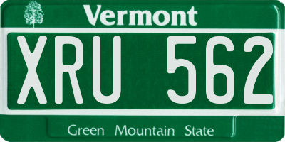 VT license plate XRU562