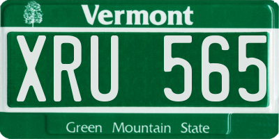 VT license plate XRU565
