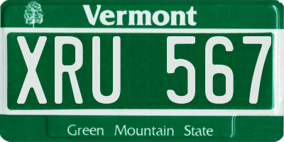 VT license plate XRU567