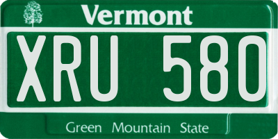 VT license plate XRU580