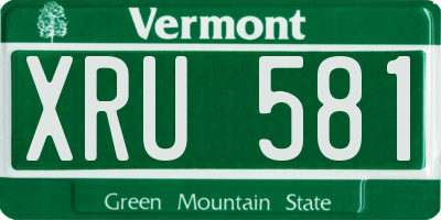 VT license plate XRU581