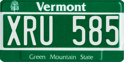 VT license plate XRU585